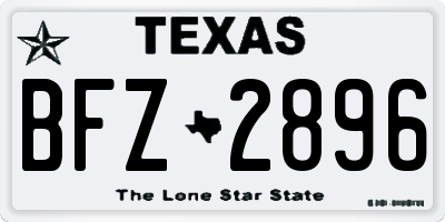 TX license plate BFZ2896