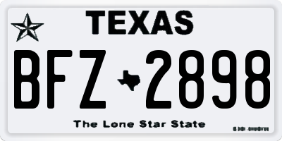TX license plate BFZ2898