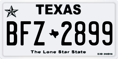 TX license plate BFZ2899