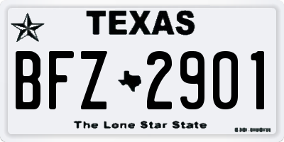 TX license plate BFZ2901