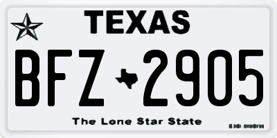 TX license plate BFZ2905