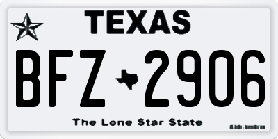 TX license plate BFZ2906