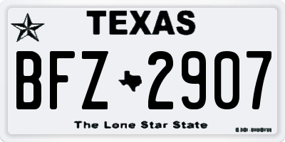TX license plate BFZ2907