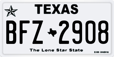 TX license plate BFZ2908