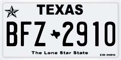 TX license plate BFZ2910