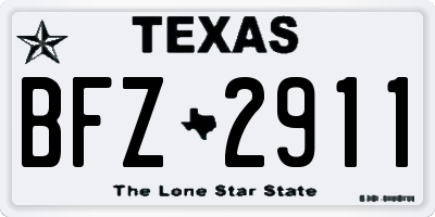 TX license plate BFZ2911