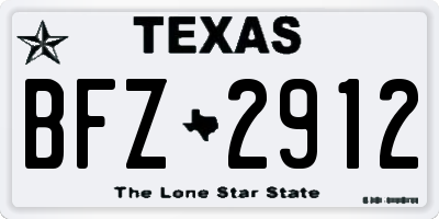 TX license plate BFZ2912