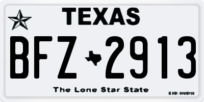 TX license plate BFZ2913