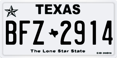 TX license plate BFZ2914