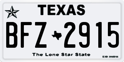 TX license plate BFZ2915