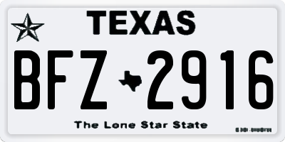 TX license plate BFZ2916