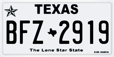 TX license plate BFZ2919