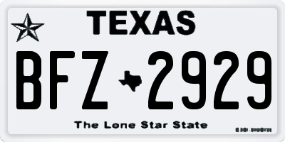 TX license plate BFZ2929