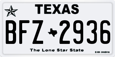 TX license plate BFZ2936