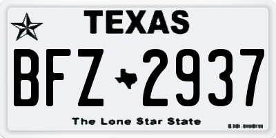 TX license plate BFZ2937