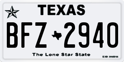 TX license plate BFZ2940