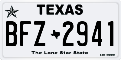 TX license plate BFZ2941