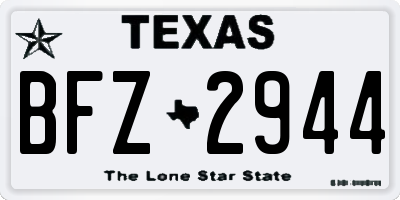 TX license plate BFZ2944