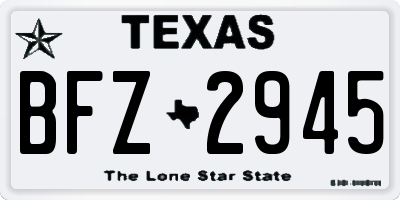 TX license plate BFZ2945