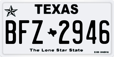 TX license plate BFZ2946