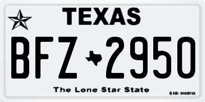 TX license plate BFZ2950