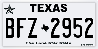 TX license plate BFZ2952