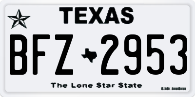 TX license plate BFZ2953