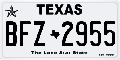 TX license plate BFZ2955