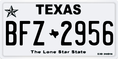 TX license plate BFZ2956