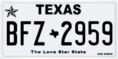 TX license plate BFZ2959