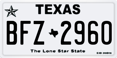 TX license plate BFZ2960