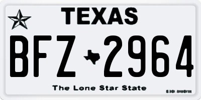 TX license plate BFZ2964