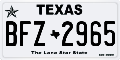 TX license plate BFZ2965