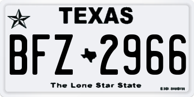 TX license plate BFZ2966