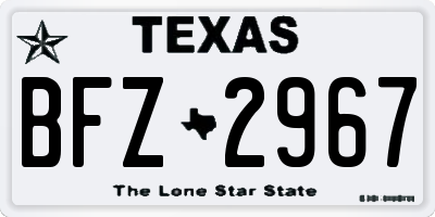 TX license plate BFZ2967
