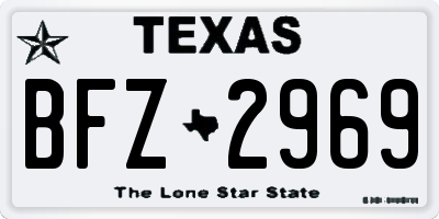 TX license plate BFZ2969