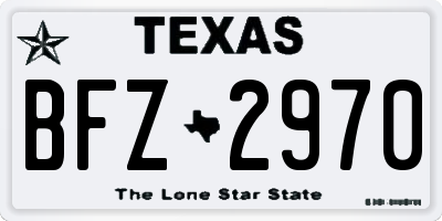TX license plate BFZ2970