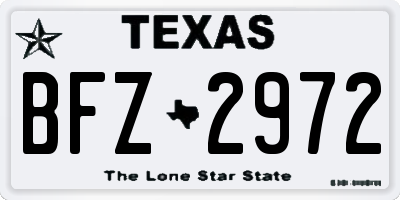 TX license plate BFZ2972