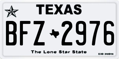 TX license plate BFZ2976