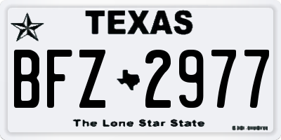 TX license plate BFZ2977