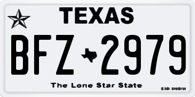 TX license plate BFZ2979