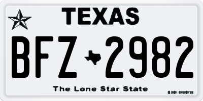 TX license plate BFZ2982