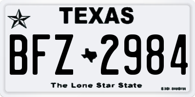 TX license plate BFZ2984