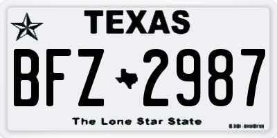 TX license plate BFZ2987