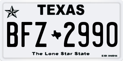 TX license plate BFZ2990