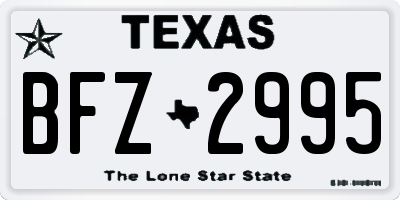 TX license plate BFZ2995