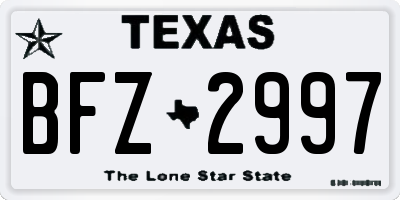 TX license plate BFZ2997