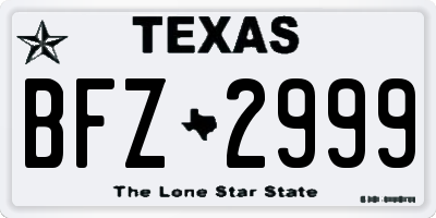 TX license plate BFZ2999