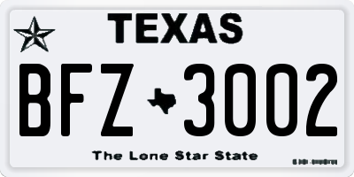 TX license plate BFZ3002