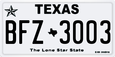 TX license plate BFZ3003
